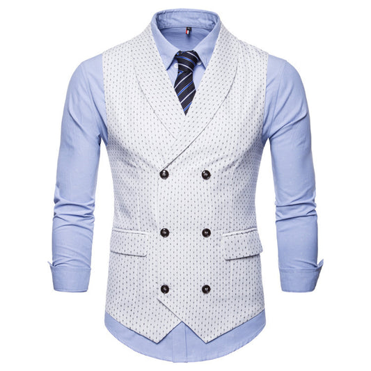 Men's polka dot slim waistcoat