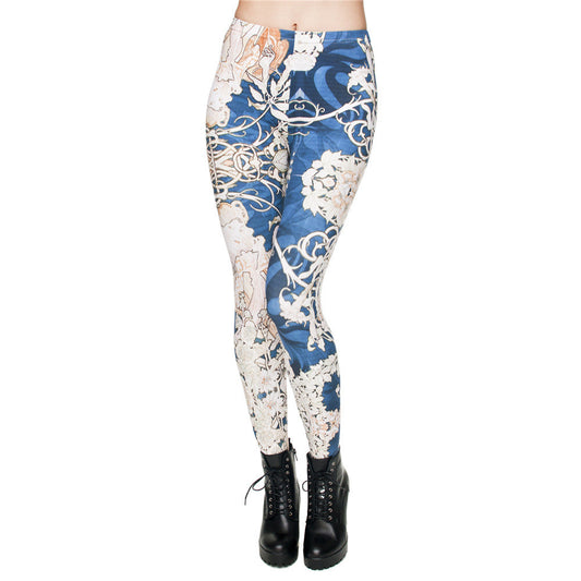 Women's Printed Cropped High Waist Pants