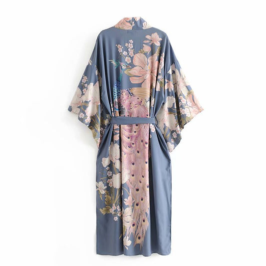 Women's Peacock Flower Print Nightgown