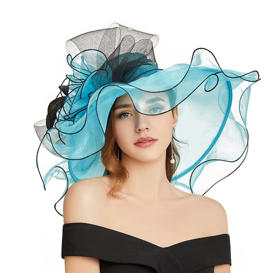 Women's Fashionable Big Brim Organza Hats