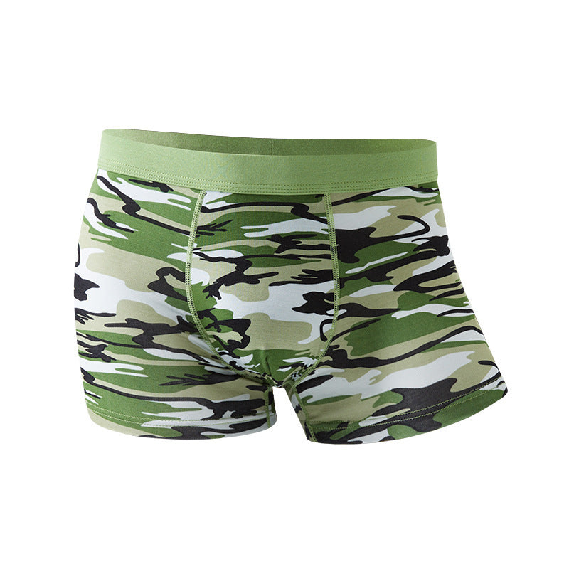 Camouflage Men's Underwear Printed Breathable Boxers Mid-waist