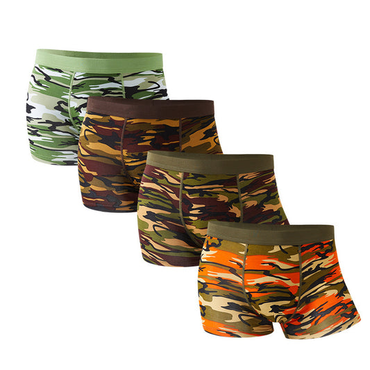 Camouflage Men's Underwear Printed Breathable Boxers Mid-waist