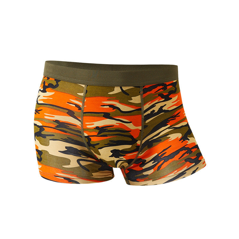 Camouflage Men's Underwear Printed Breathable Boxers Mid-waist